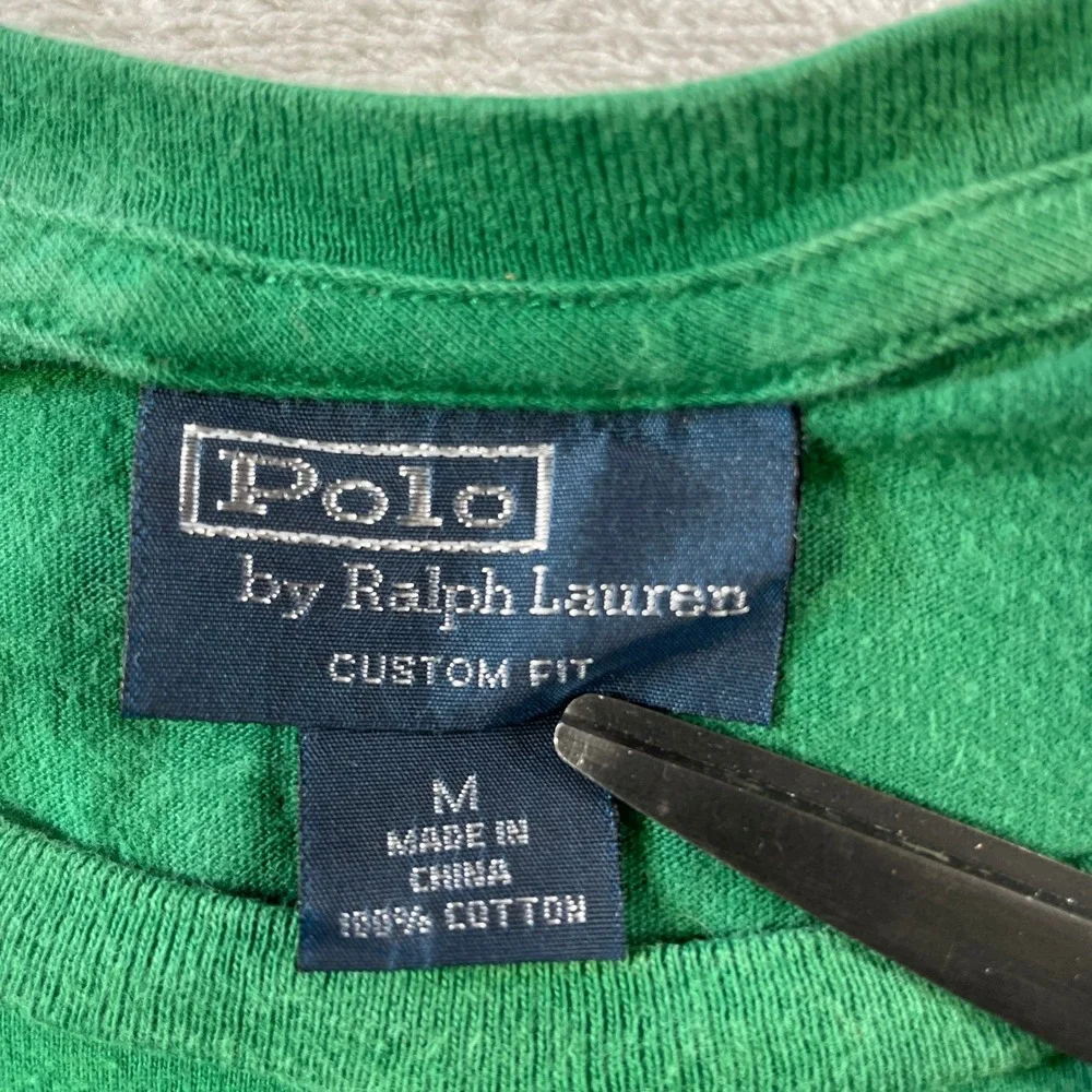 Polo Ralph Lauren T Shirt Mens Medium Green Canoe Class Preppy Custom Fit